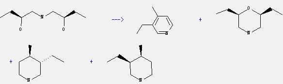 Pyridine,3-ethyl-4-methyl-, cis-2,6-diethylmorpholine, 3-ethyl-4-methylpiperidine and 3-ethyl-4-methylpiperidine can be prepared by (S:R)-1,1'-iminobis-2-butanol